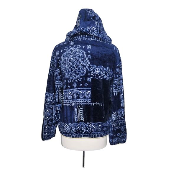 BP Bandana Print Fleece Zip Front Hooded Jacket Small NWT - Picture 4 of 10
